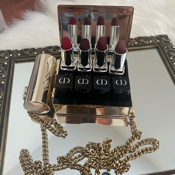 Dior Rouge Minaudiere Holiday Lipstick Set With Gold Clutch - Picture 2 of 3